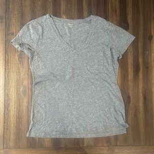 Madewell Whisper Womens  Gray V-Neck Pocket Tee Top Small S